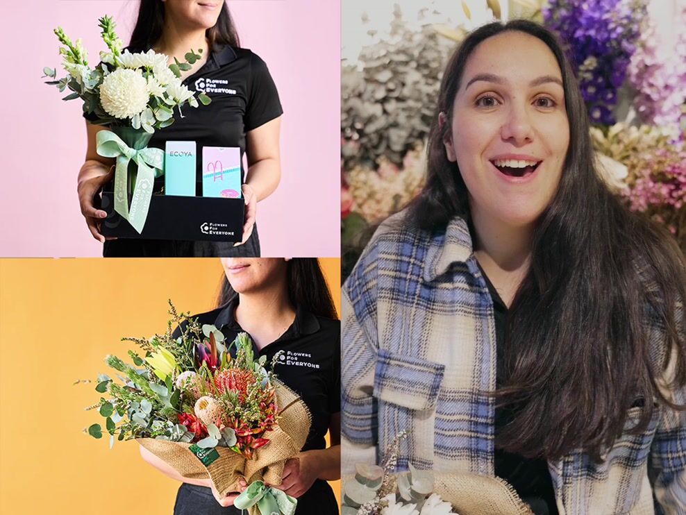 Woman holding flowers
