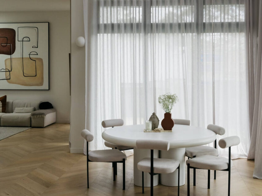 Dining table and chairs of property marketing project