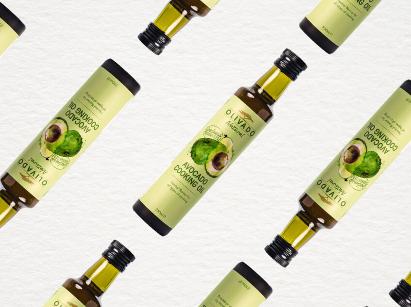 Social media graphic of Olivado Avocado Cooking Oil Bottles