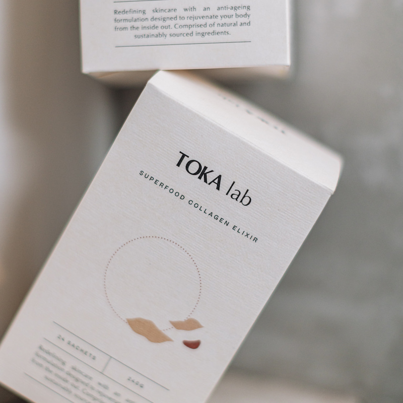 A Box of Superfood Collagen Elixir from Toka Lab | Product Photography for Beauty & Ecommerce