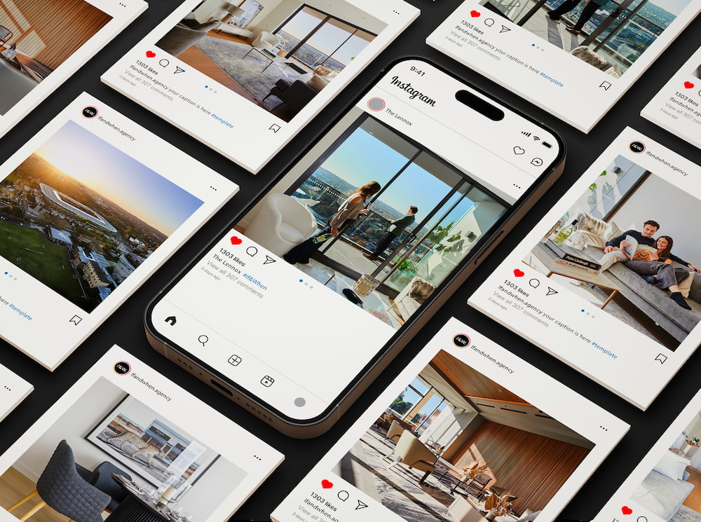 Multiple Instagram Feed Mockups | Illustrating Strategic Social Media Management